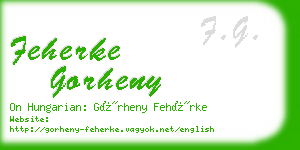feherke gorheny business card